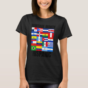 Kulturerbe Monat Hispanic Land Spanische Flaggen T-Shirt