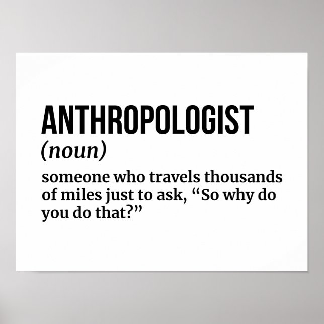 Kulturforscher - Funny Anthropology Poster (Vorne)