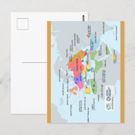 Kulturkarte der jüdischen Sprachen Postkarte