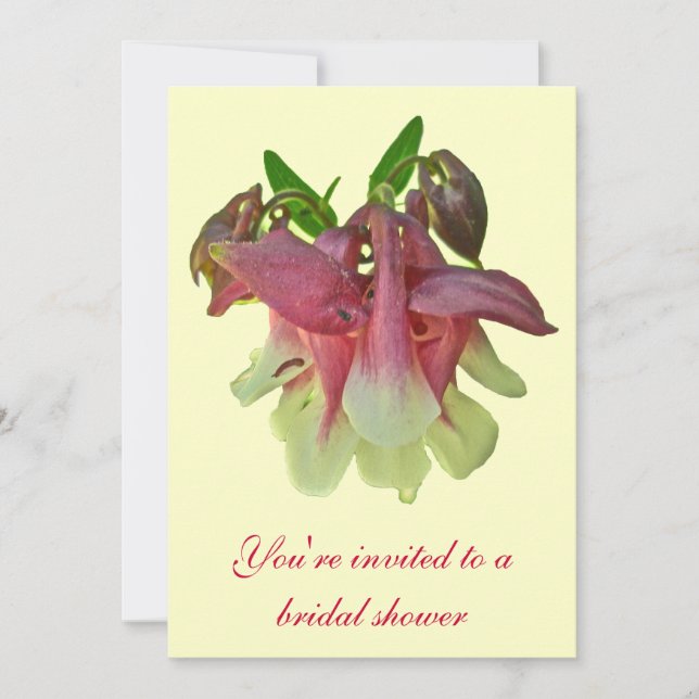 Kulturpflanzen Bridal-Dusche Columbine Einladung (Vorderseite)