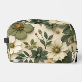 Kulturtasche grünes Blumenmuster Waschbeutel