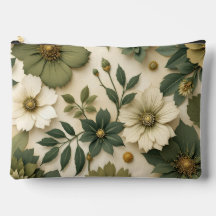 Kulturtasche grünes Blumenmuster