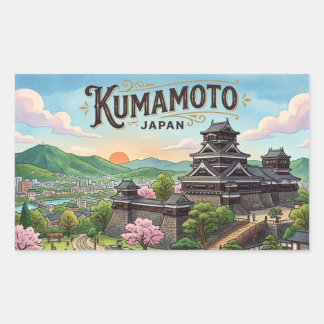 Kumamoto-Ansichtskarte Rechteckiger Aufkleber