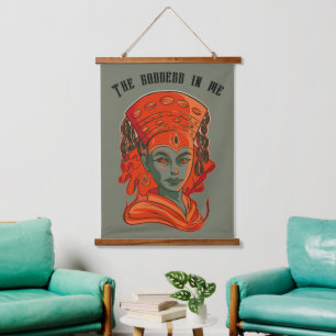 Kumari - Die Göttin in mir Wandteppich Mit Holzrahmen