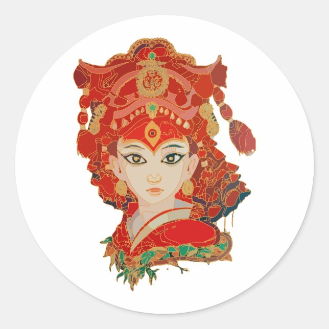 Kumari Runder Aufkleber (Vorderseite)