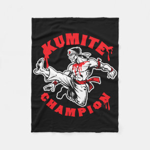 Kumite Champion Blut Sport Karate Kung Fu Tritt Fleecedecke