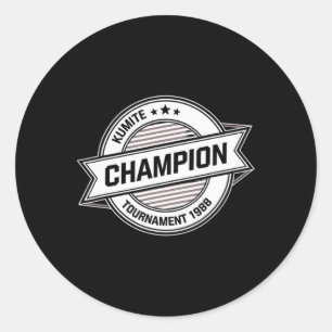 Kumite Champion Martial Arts Kung Fu Karate Kino Runder Aufkleber