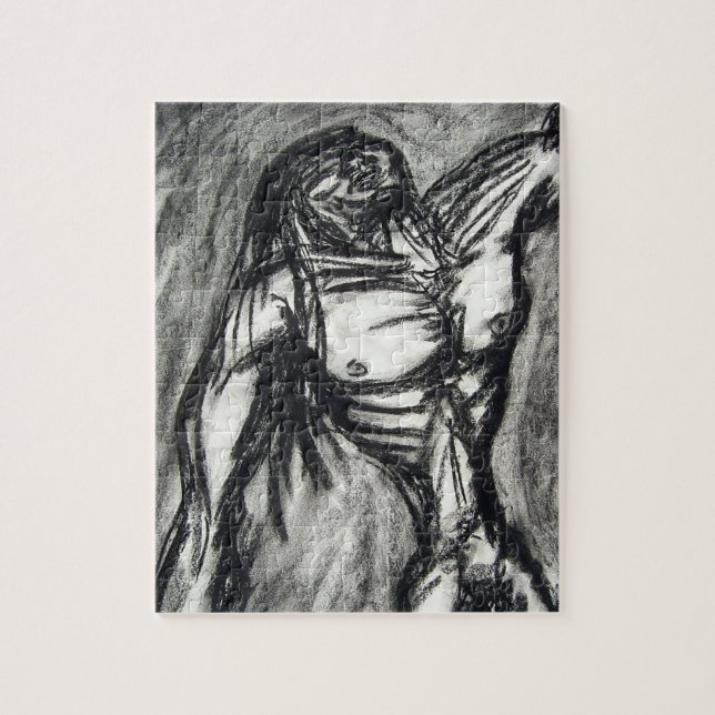 Kummer und Depression Zeichnend Kohle (Vertikal)