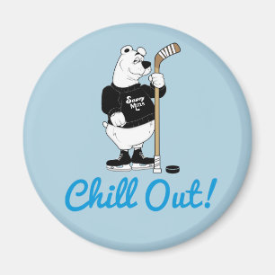 Kümmere dich! Hockey Polar Bear Hockey Magnet