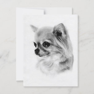 Kümmern Eyes - Handgemalt Chihuahua Artwork Postkarte