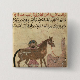 Kümmerte sich für das Pferd, Illustration Button
