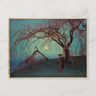 Kumoi-Kirschbäume 1920 Japanischer Holzschnitt Postkarte