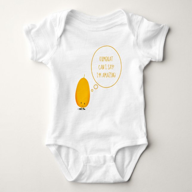 Kumquat kann ich Fruchtkuchen sagen Baby Strampler (Vorderseite)