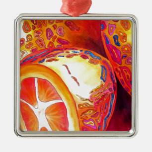 Kumquats-Zitrusfrüchte Silbernes Ornament