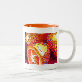 Kumquats-Zitrusfrüchte Zweifarbige Tasse