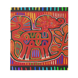 Kuna Indian Baby Elephant - Mola Folk Art Notizblock