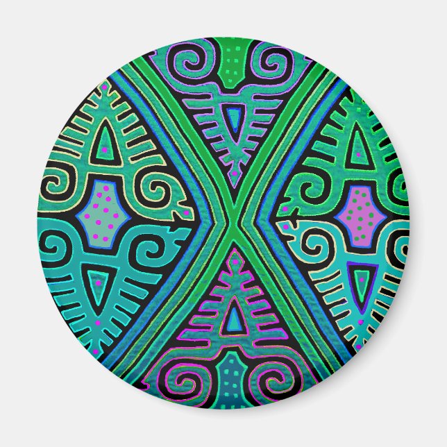 Kuna Indian Diamond Mola Magnet (Vorne)