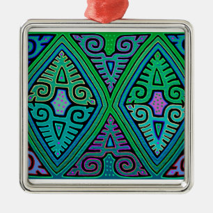 Kuna Indian Diamond Mola Ornament Aus Metall