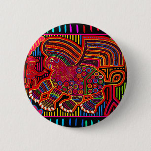Kuna Indian Friendly Dragon Mola Button