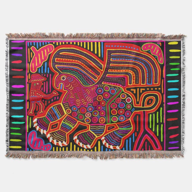 Kuna Indian Friendly Dragon Mola Decke (Vorderseite)