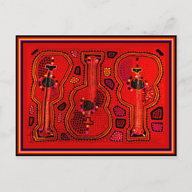 Kuna Indian Guitars Postkarte (Vorderseite)