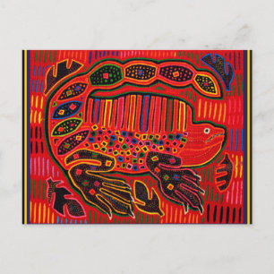 Kuna Indian Leguan Mola Postkarte