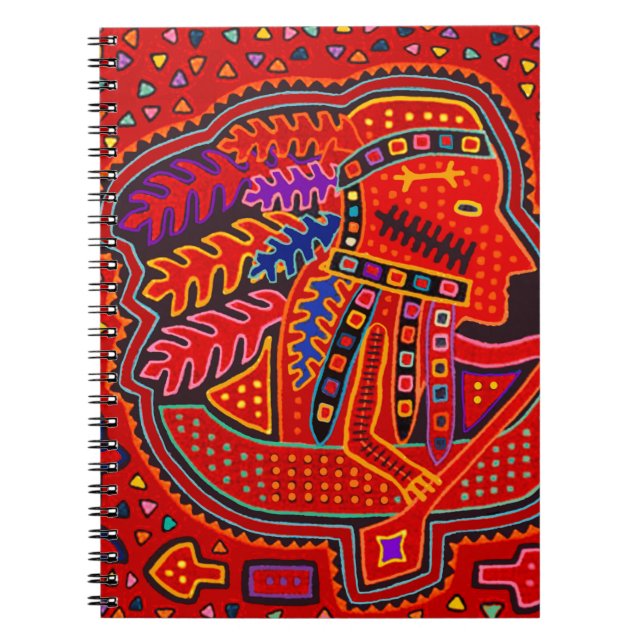 Kuna Indian Man in Canoe Notizblock (Vorderseite)