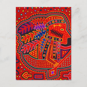 Kuna Indian Man in Canoe Postkarte