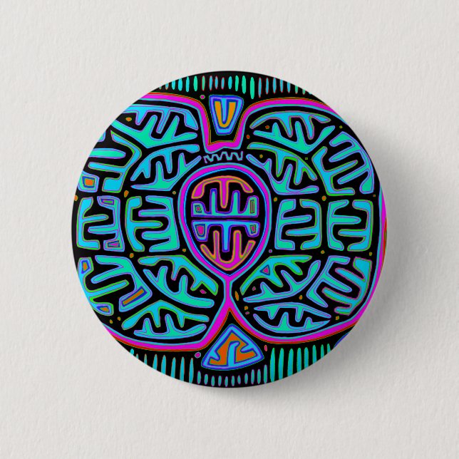 Kuna Indian Mariposa Button (Vorderseite)
