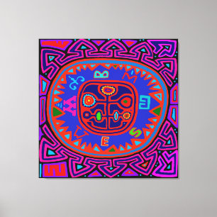 Kuna Indian Mola Compass Leinwanddruck