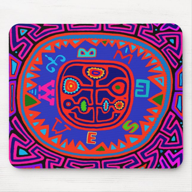 Kuna Indian Mola Compass Mousepad (Vorne)