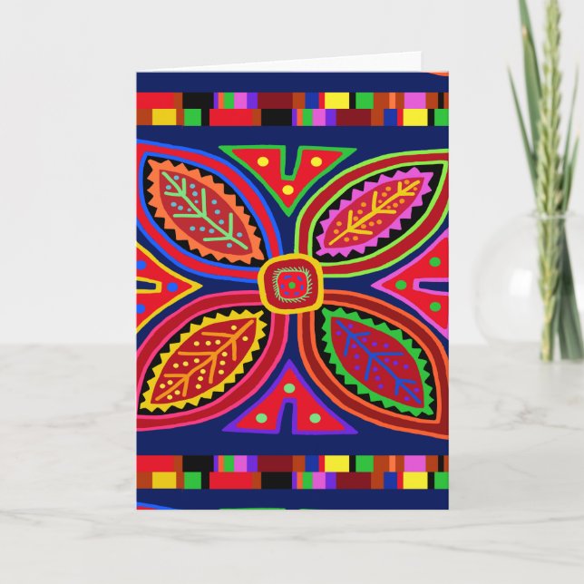 Kuna Indian Mola Flora Karte (Vorderseite)