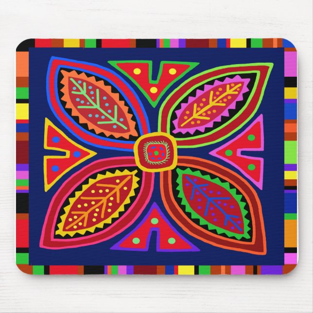 Kuna Indian Mola Flora Mousepad (Vorne)