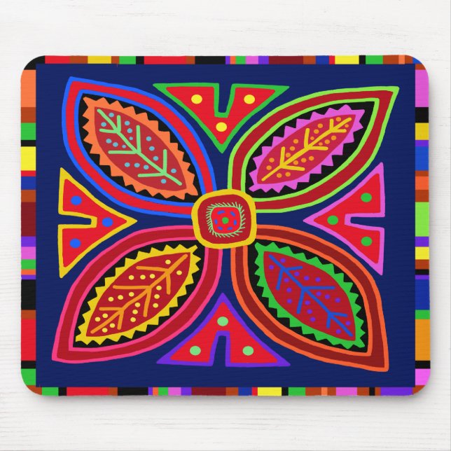Kuna Indian Mola Flora Mousepad (Vorne)