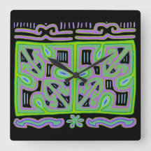 Kuna Indian Music Box Mola Wall Clock