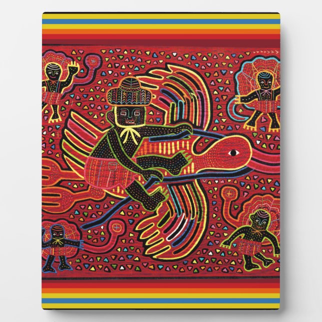 Kuna Indian Stork Bringbaby Design Fotoplatte (Vorderseite)