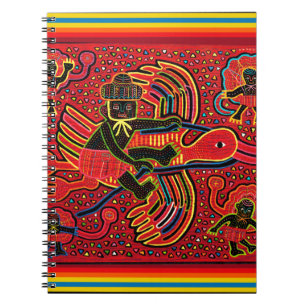 Kuna Indian Stork Bringbaby Design Notizblock