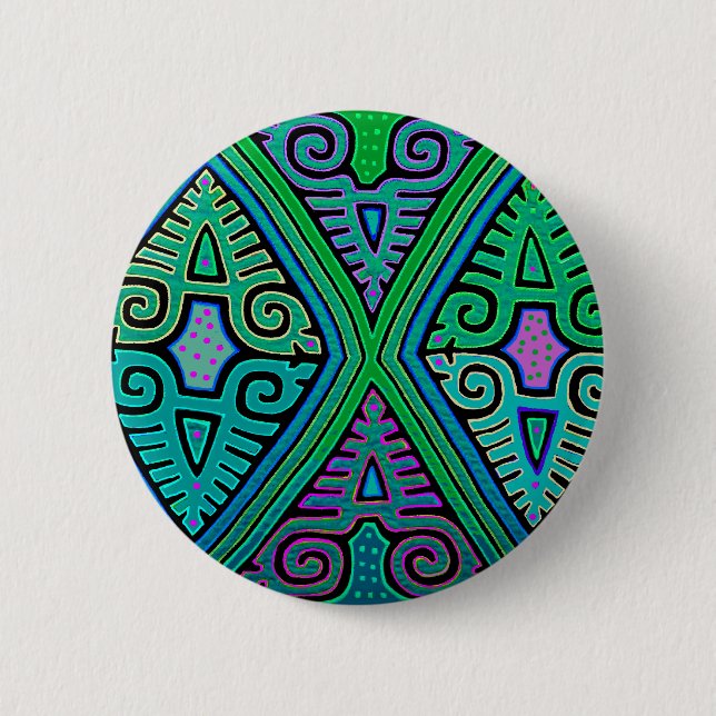 Kuna-Indianer-Diamant-Mola Button (Vorderseite)