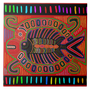 Kuna-Indianer Pescado Mola Fliese