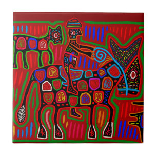 Kuna Indianischer Rodeo Cowboy Fliese