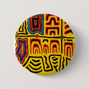 Kuna Indianischer Stammeslaufschildkröte Button