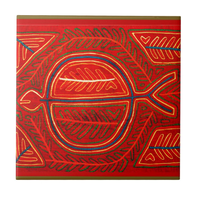 Kuna Mola Stingray Fliese (Vorderseite)