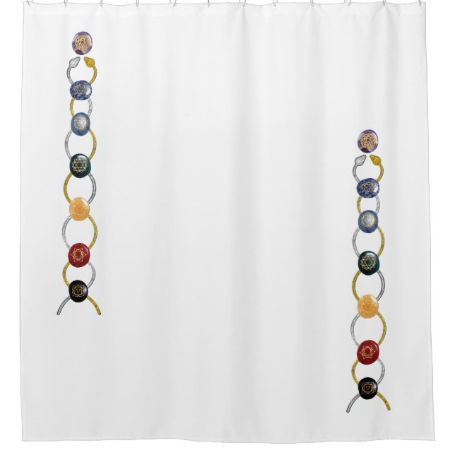 Kundalini Chakras / Stones & Schlangen Duschvorhang (Vorderseite)