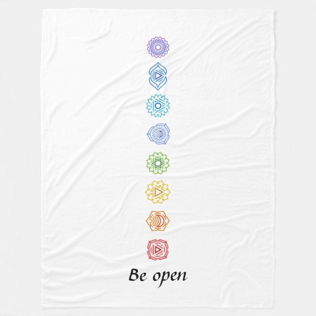 Kundalini Yoga Chakras Open Fleecedecke (Vorderseite)
