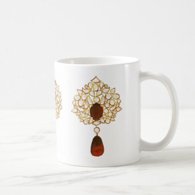 Kundan und Ruby Brooch Kaffeetasse (Rechts)