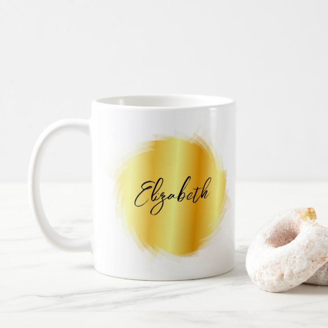Kunde Ihre Typografie Name Template Trendy Kaffeetasse (Mit Donut)