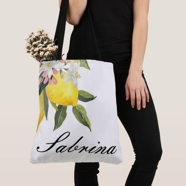 KUNDE SOMMERTASCHE MIT LEMONEN ZURÜCK TASCHE (Von Nahem)