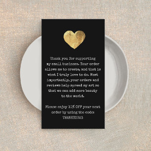 Kunde Vielen Dank für Ihr Gold Heart Visitenkarte