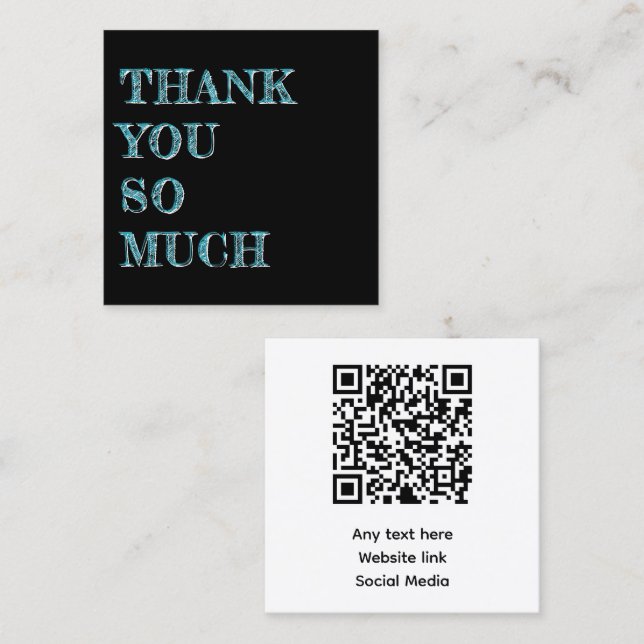 Kunde Vielen Dank QR Code Business Cards Quadratische Visitenkarte (Vorne/Hinten)