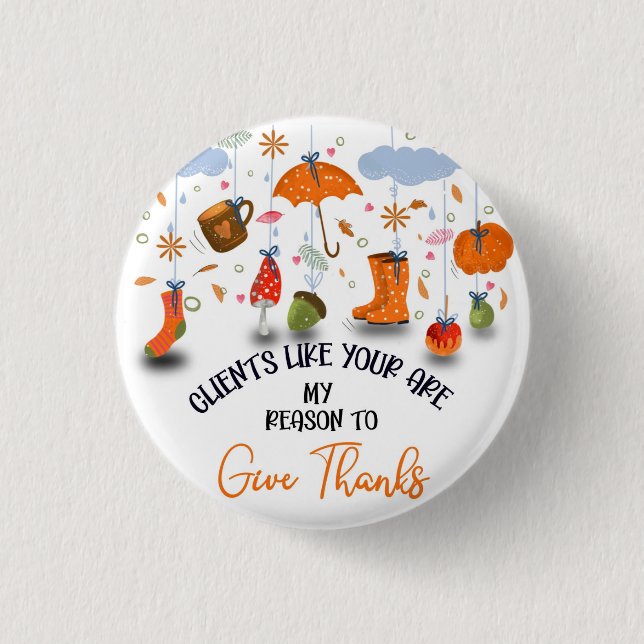 Kunden so dankbar Erntedank Tasche Button (Vorderseite)
